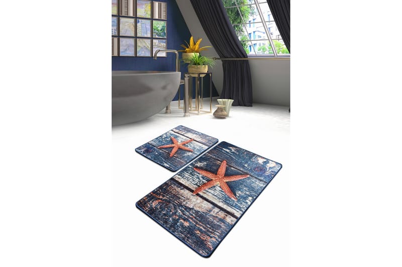 Niyanna Badematte 2-pk - Flerfarget - Tekstiler - Tepper & Matter - Baderomsmatte