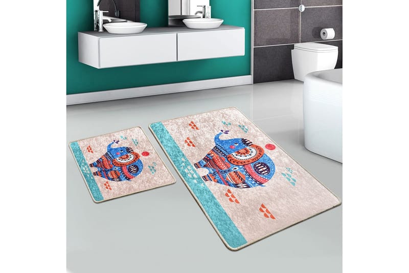Niyanna Badematte 2-pk - Flerfarget - Tekstiler - Tepper & Matter - Baderomsmatte