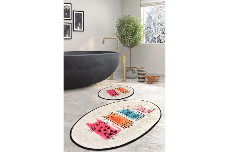 Niyanna Badematte 2-pk - Flerfarget - Tekstiler - Tepper & Matter - Baderomsmatte