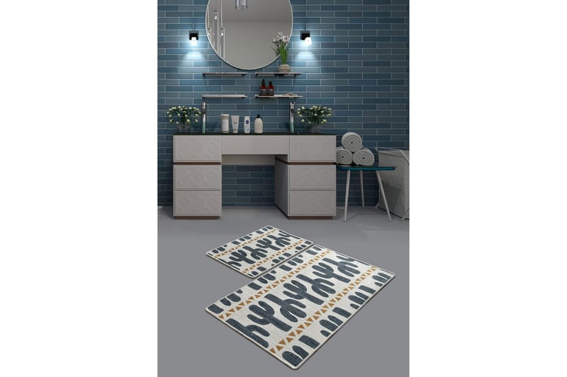 Niyanna Badematte 2-pk - Flerfarget - Tekstiler - Tepper & Matter - Baderomsmatte