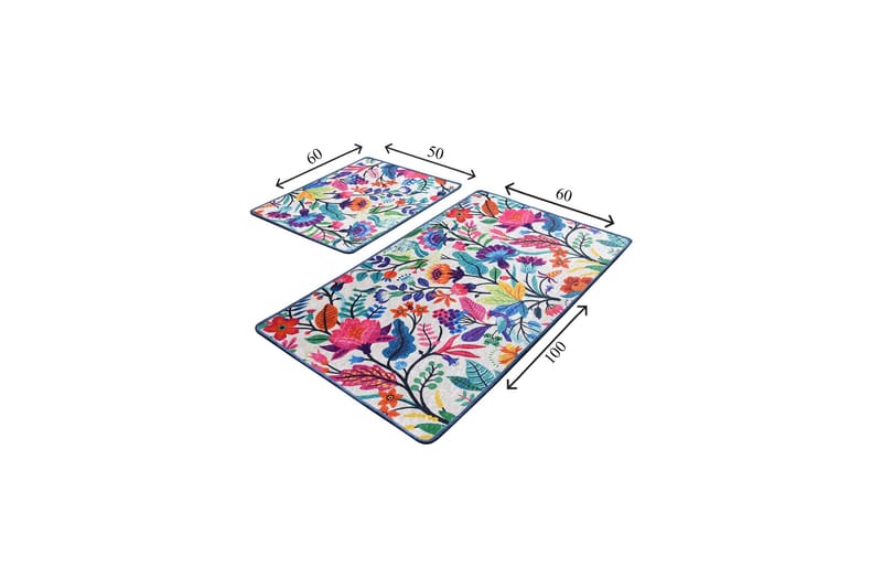 Niyanna Badematte 2-pk - Flerfarget - Tekstiler - Tepper & Matter - Baderomsmatte