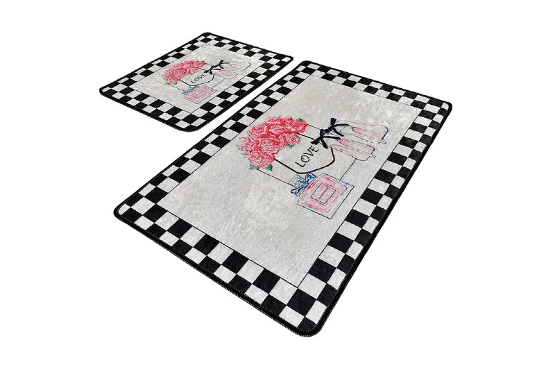 Niyanna Badematte 2-pk - Flerfarget - Tekstiler - Tepper & Matter - Baderomsmatte