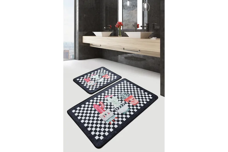 Niyanna Badematte 2-pk - Flerfarget - Tekstiler - Tepper & Matter - Baderomsmatte