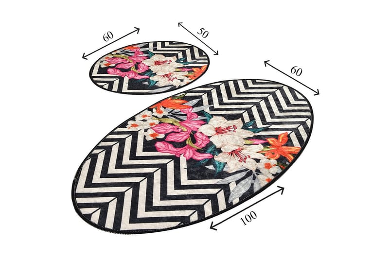 Niyanna Badematte 2-pk - Flerfarget - Tekstiler - Tepper & Matter - Baderomsmatte