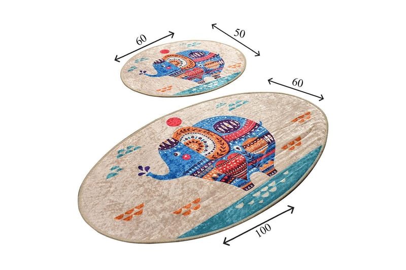 Niyanna Badematte 2-pk - Flerfarget - Tekstiler - Tepper & Matter - Baderomsmatte