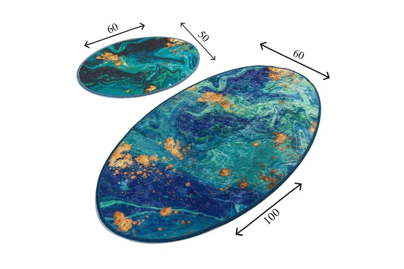 Niyanna Badematte 2-pk - Flerfarget - Tekstiler - Tepper & Matter - Baderomsmatte