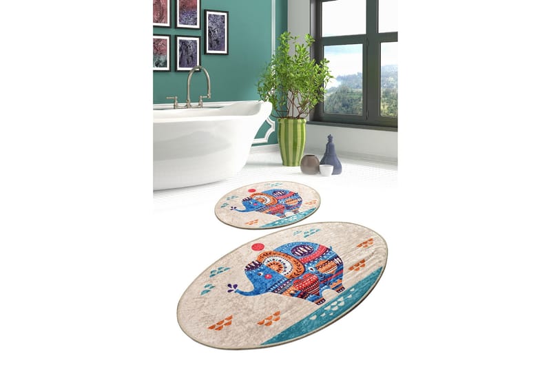 Niyanna Badematte 2-pk - Flerfarget - Tekstiler - Tepper & Matter - Baderomsmatte