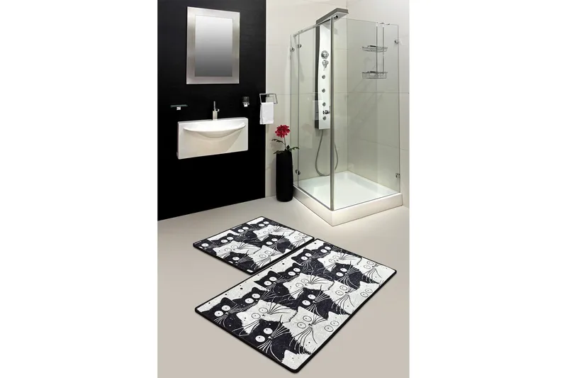 Niyanna Badematte 2-pk - Flerfarget - Tekstiler - Tepper & Matter - Baderomsmatte