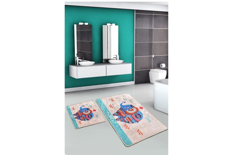 Niyanna Badematte 2-pk - Flerfarget - Tekstiler - Tepper & Matter - Baderomsmatte