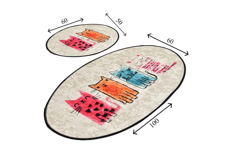 Niyanna Badematte 2-pk - Flerfarget - Tekstiler - Tepper & Matter - Baderomsmatte