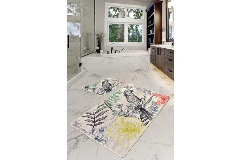 Niyanna Badematte 2-pk - Flerfarget - Tekstiler - Tepper & Matter - Baderomsmatte