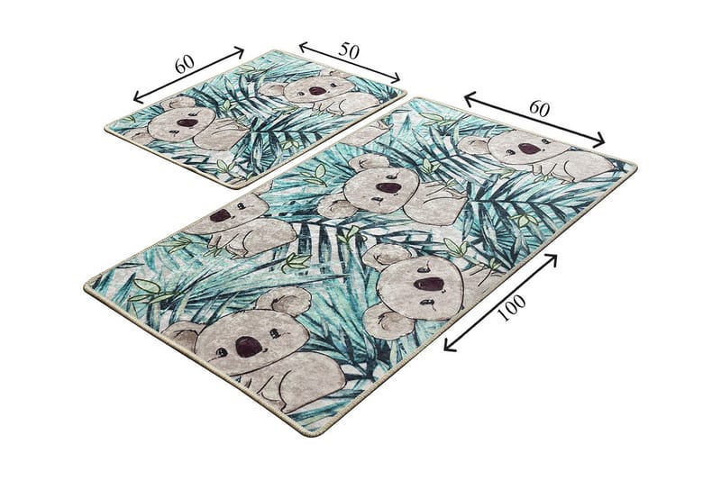 Niyanna Badematte 2-pk - Flerfarget - Tekstiler - Tepper & Matter - Baderomsmatte