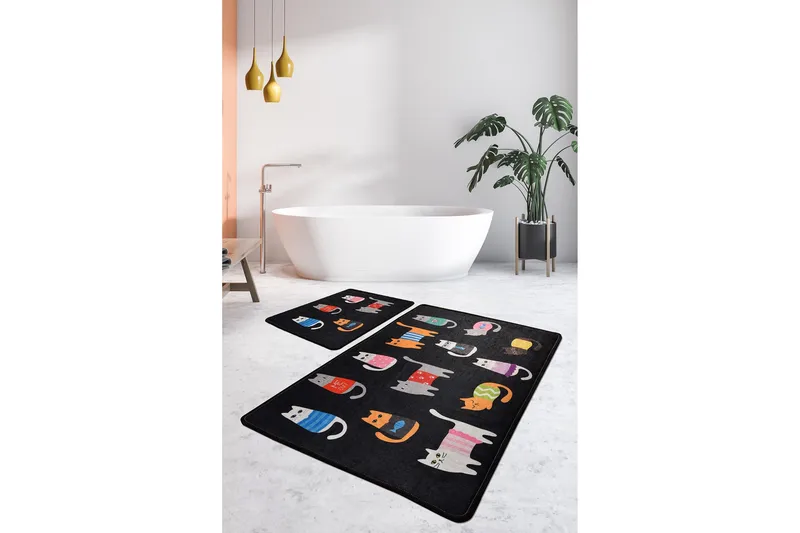 Niyanna Badematte 2-pk - Flerfarget - Tekstiler - Tepper & Matter - Baderomsmatte