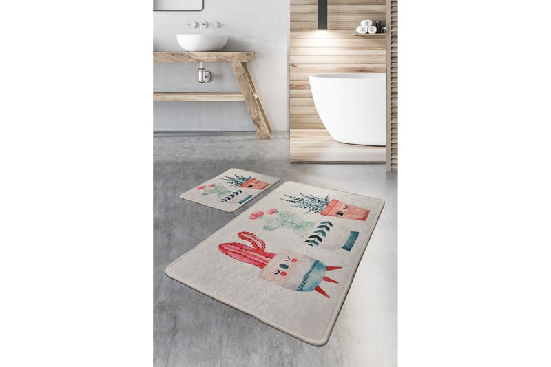 Niyanna Badematte 2-pk - Flerfarget - Tekstiler - Tepper & Matter - Baderomsmatte