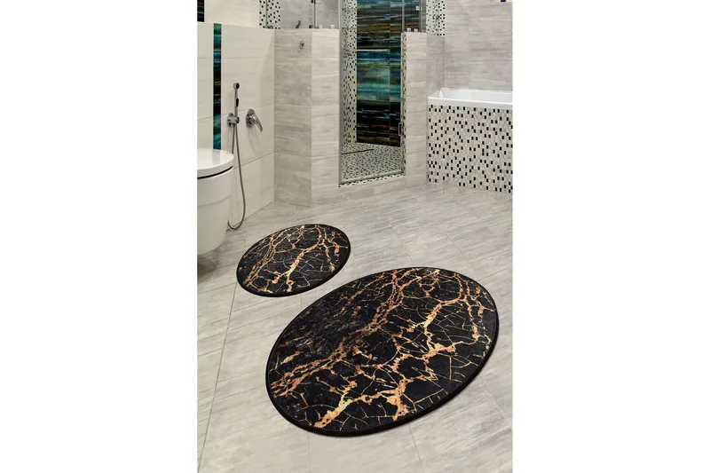 Niyanna Badematte 2-pk - Flerfarget - Tekstiler - Tepper & Matter - Baderomsmatte