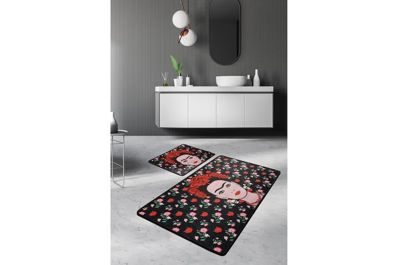 Niyanna Badematte 2-pk - Flerfarget - Tekstiler - Tepper & Matter - Baderomsmatte