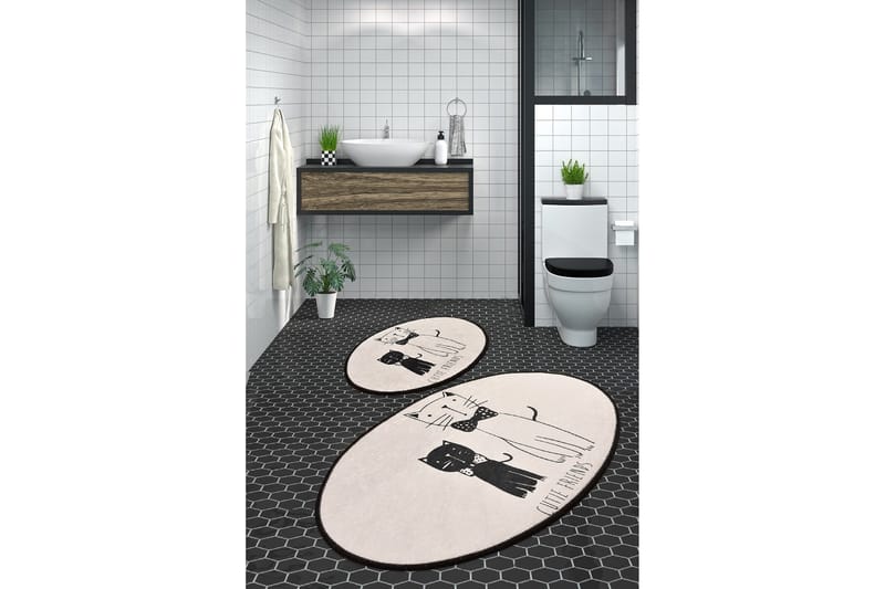 Niyanna Badematte 2-pk - Flerfarget - Tekstiler - Tepper & Matter - Baderomsmatte