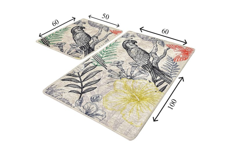 Niyanna Badematte 2-pk - Flerfarget - Tekstiler - Tepper & Matter - Baderomsmatte