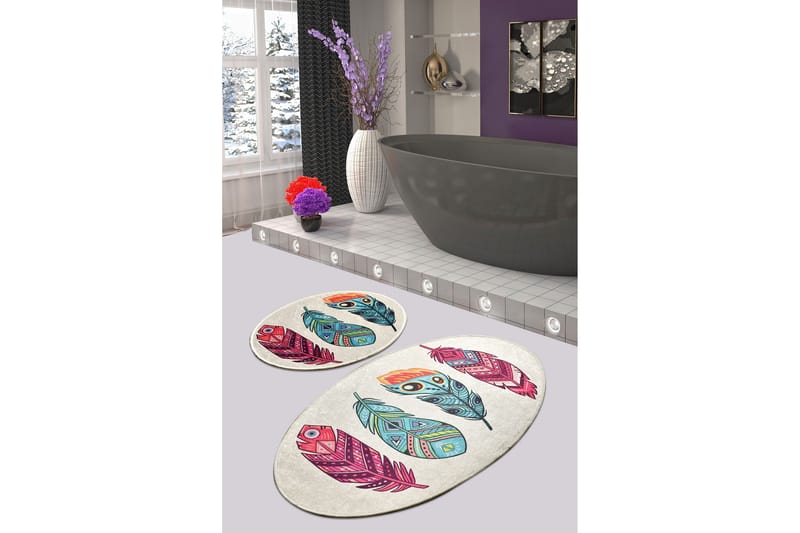 Niyanna Badematte 2-pk - Flerfarget - Tekstiler - Tepper & Matter - Baderomsmatte