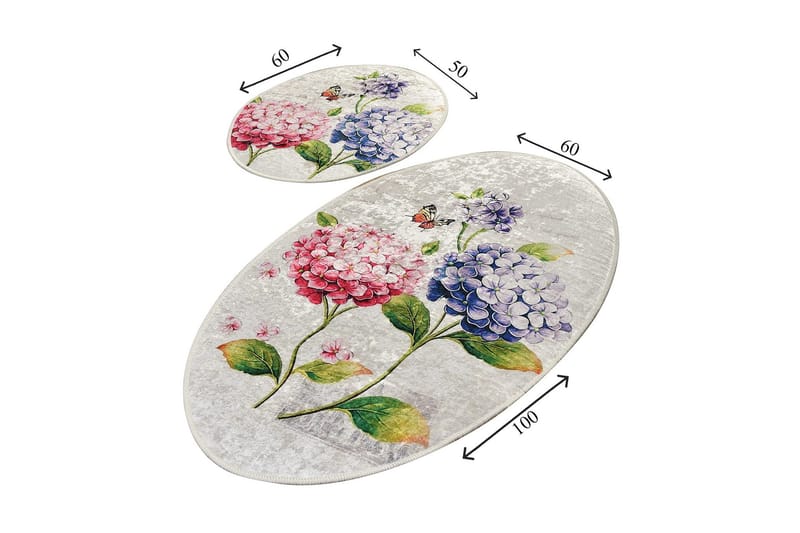 Niyanna Badematte 2-pk - Flerfarget - Tekstiler - Tepper & Matter - Baderomsmatte