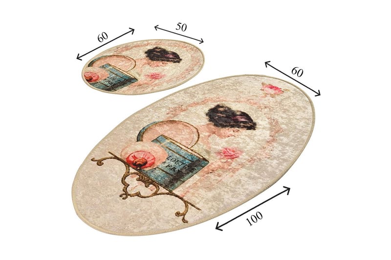 Niyanna Badematte 2-pk - Flerfarget - Tekstiler - Tepper & Matter - Baderomsmatte