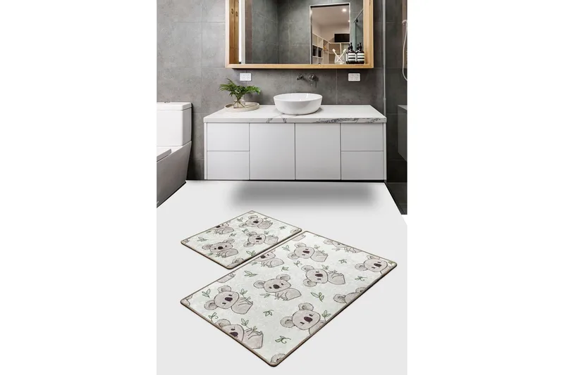 Niyanna Badematte 2-pk - Flerfarget - Tekstiler - Tepper & Matter - Baderomsmatte