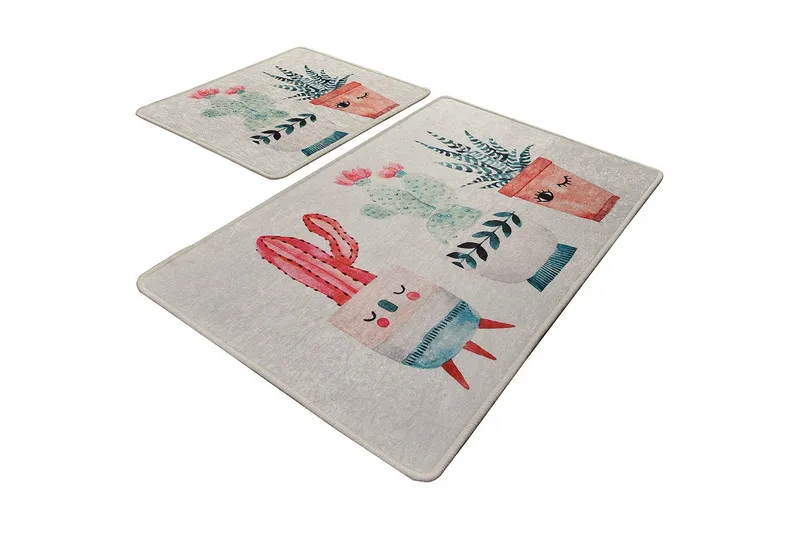 Niyanna Badematte 2-pk - Flerfarget - Tekstiler - Tepper & Matter - Baderomsmatte