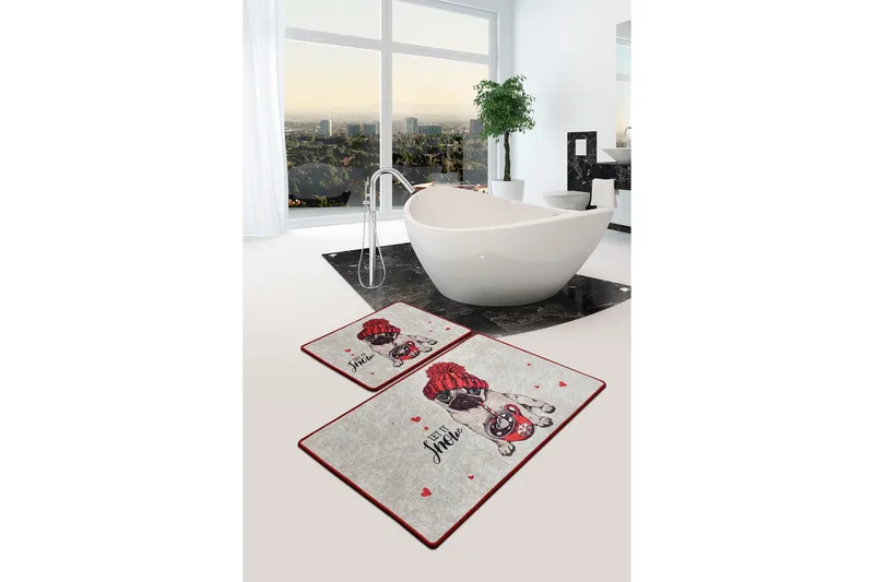 Niyanna Badematte 2-pk - Flerfarget - Tekstiler - Tepper & Matter - Baderomsmatte