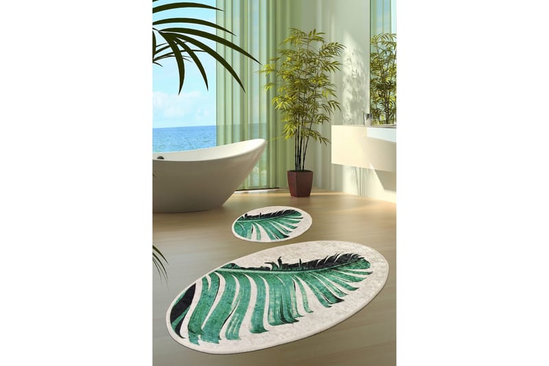 Niyanna Badematte 2-pk - Flerfarget - Tekstiler - Tepper & Matter - Baderomsmatte