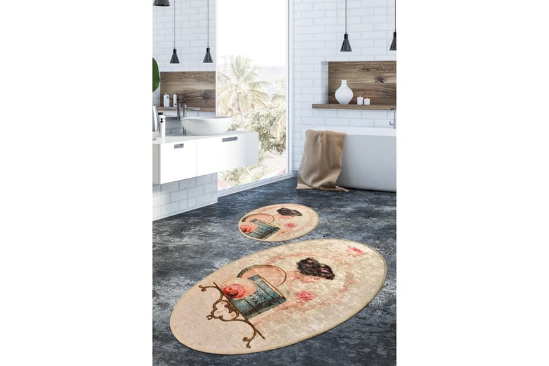 Niyanna Badematte 2-pk - Flerfarget - Tekstiler - Tepper & Matter - Baderomsmatte
