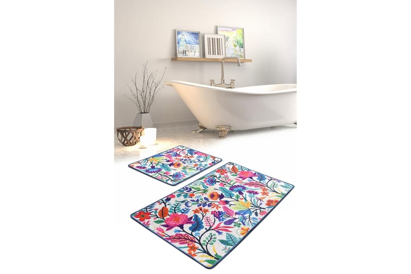 Niyanna Badematte 2-pk - Flerfarget - Tekstiler - Tepper & Matter - Baderomsmatte