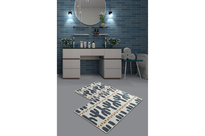 Niyanna Badematte 2-pk - Flerfarget - Tekstiler - Tepper & Matter - Baderomsmatte
