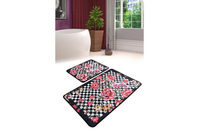 Niyanna Badematte 2-pk - Flerfarget - Tekstiler - Tepper & Matter - Baderomsmatte