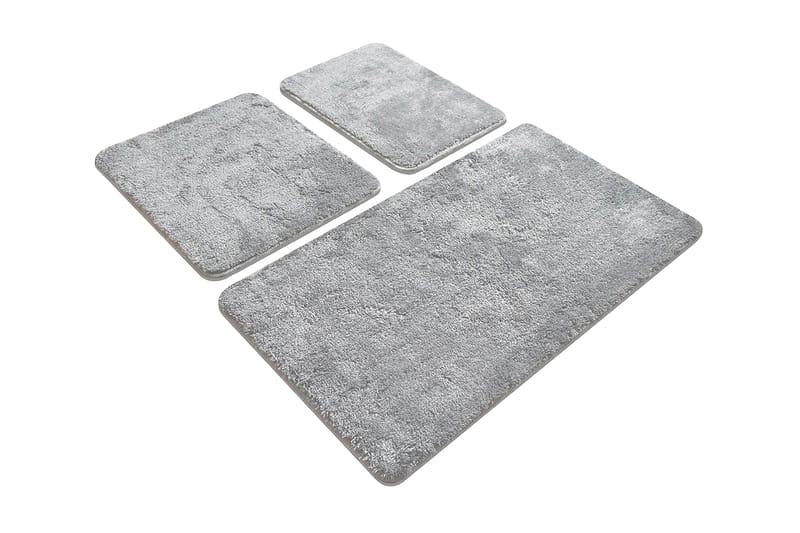 Niyanna Badematte 3-pk - Grå - Tekstiler - Tepper & Matter - Baderomsmatte