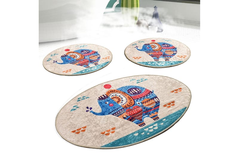 Niyanna Badematte 3-pk - Flerfarget - Tekstiler - Tepper & Matter - Baderomsmatte