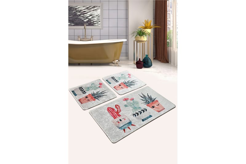 Niyanna Badematte 3-pk - Flerfarget - Tekstiler - Tepper & Matter - Baderomsmatte