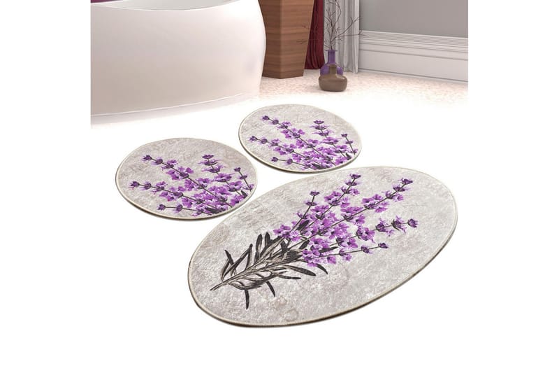 Niyanna Badematte 3-pk - Flerfarget - Tekstiler - Tepper & Matter - Baderomsmatte