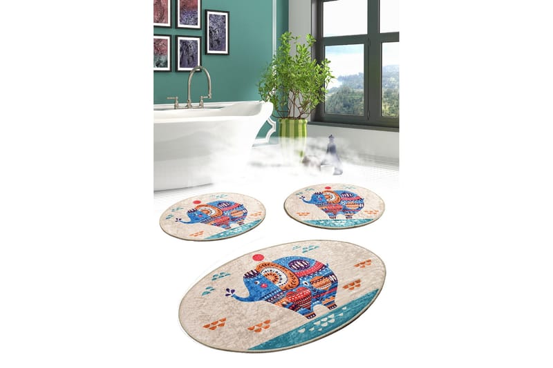 Niyanna Badematte 3-pk - Flerfarget - Tekstiler - Tepper & Matter - Baderomsmatte