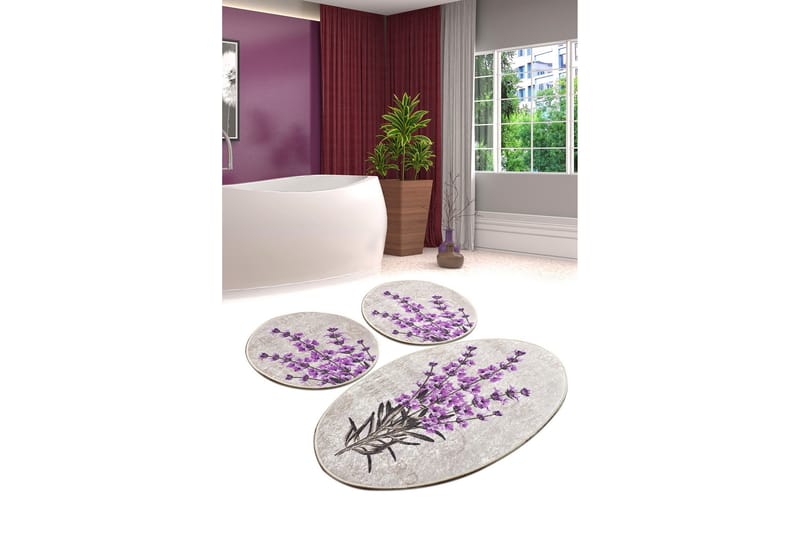 Niyanna Badematte 3-pk - Flerfarget - Tekstiler - Tepper & Matter - Baderomsmatte