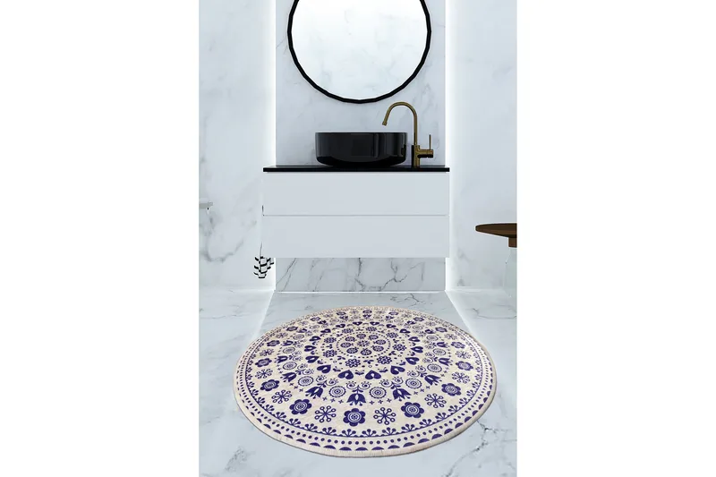 Niyanna Badematte - Flerfarget - Tekstiler - Tepper & Matter - Baderomsmatte