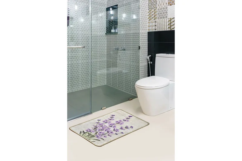 Niyanna Badematte - Flerfarget - Tekstiler - Tepper & Matter - Baderomsmatte