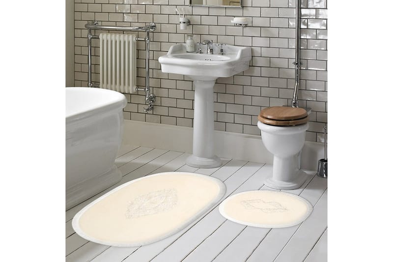 Palak Baderomsmatte 65x115 cm Rektangulær, Creme