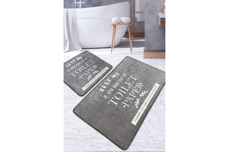 Pankaj Baderomsmatte 60x100 cm Rektangulær, Grå