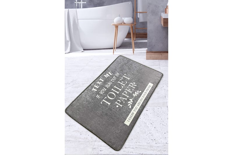 Pankaj Baderomsmatte 70x120 cm Rektangulær, Grå