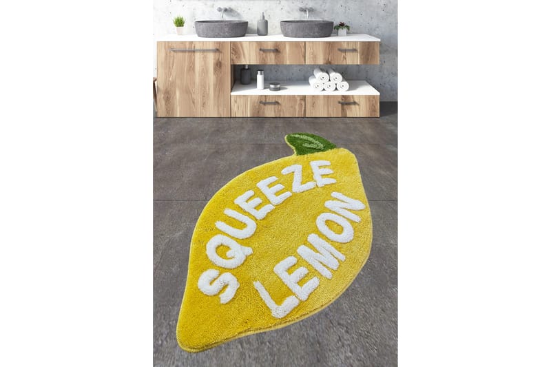 Pankuj Baderomsmatte 60x100 cm Rektangulær - Gul/Hvit - Tekstiler - Tepper & Matter - Baderomsmatte