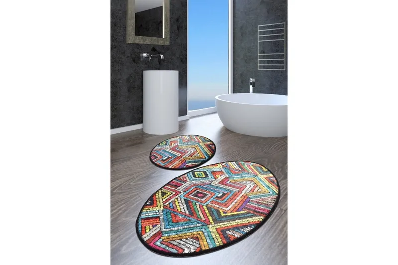 Pardep Baderomsmatte 60x100 cm Rektangulær, Flerfarget