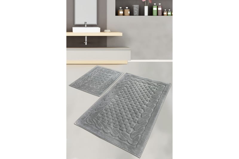 Parerna Baderomsmatte 60x100 cm Rund - Grå - Tekstiler - Tepper & Matter - Baderomsmatte