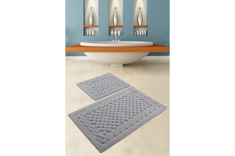 Parerna Baderomsmatte 60x100 cm Rund - Grå - Tekstiler - Tepper & Matter - Baderomsmatte