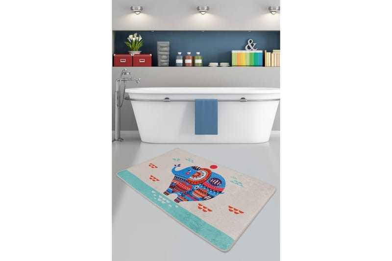 Parhalad Baderomsmatte 80x120 cm Rund - Flerfarget - Tekstiler - Tepper & Matter - Baderomsmatte