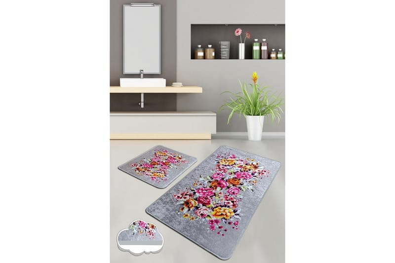 Pariksha Baderomsmatte 60x100 cm Rund - Flerfarget - Tekstiler - Tepper & Matter - Baderomsmatte